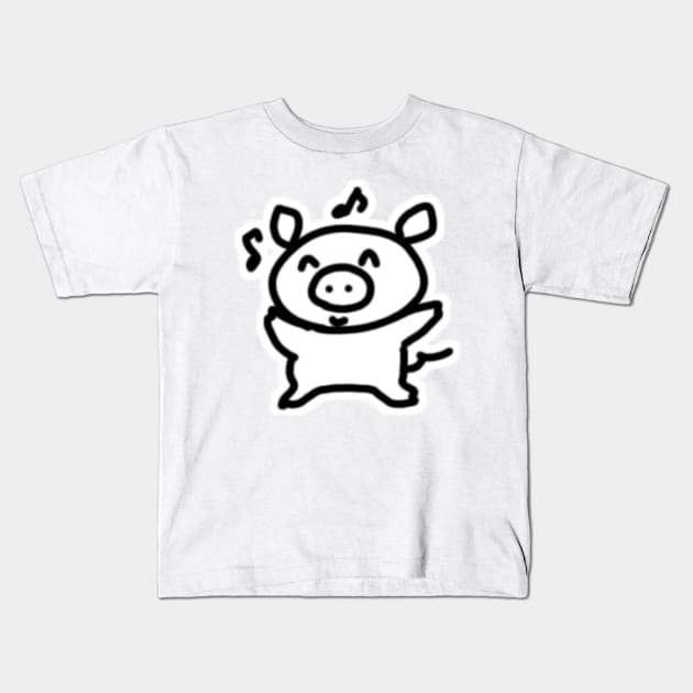 Happy Boo the kawaii pig. Kids T-Shirt by anothercoffee